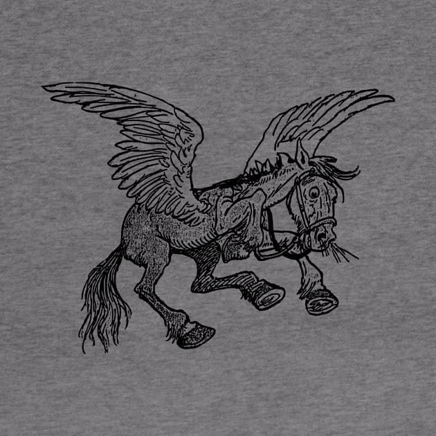 Vintage Pegasus Cartoon by Vintage Sketches